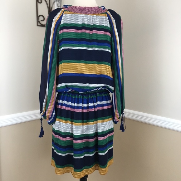 {Shoshanna} Ralston Multi Color Striped Silk Dress - Picture 6 of 8